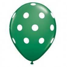Polka dot balloons (Green) x5